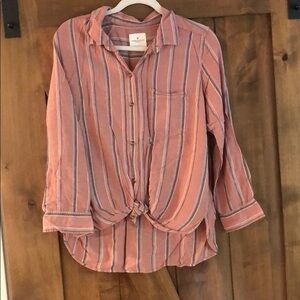 Striped flowy button up